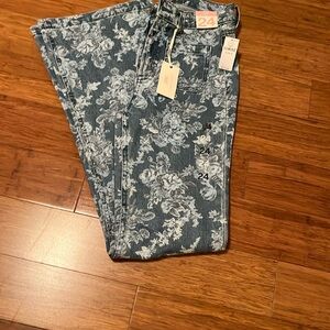 Loveshackfancy x gap Blue Floral Flared Jeans